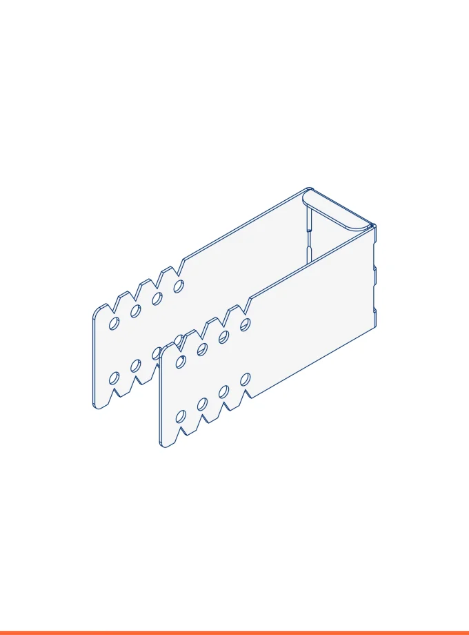 Adjustable bracket with through hole Ø 7 (30 mm)