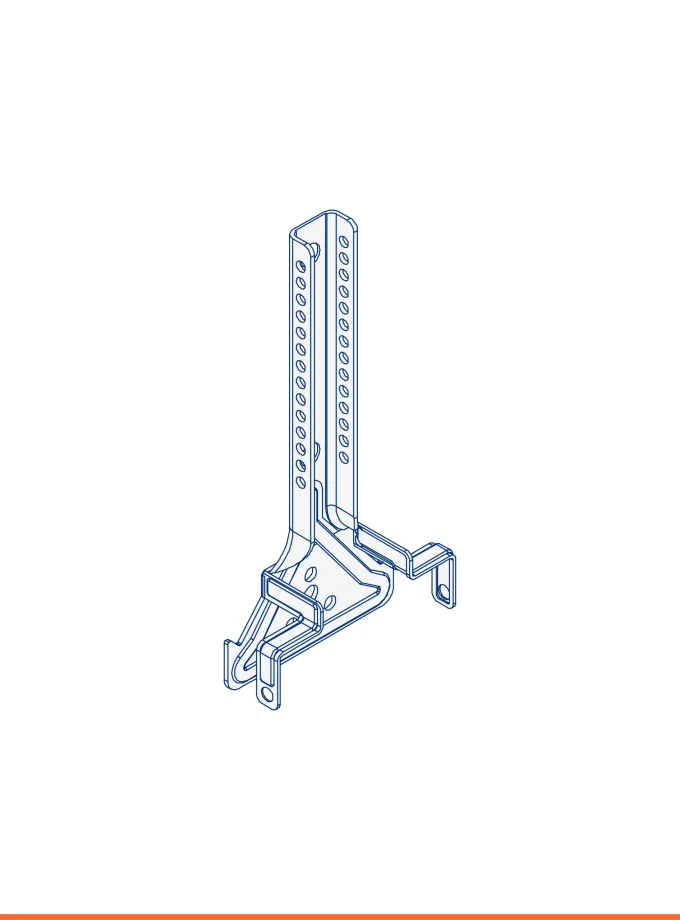 Nonius hanger with side fastening pitch 5 mm