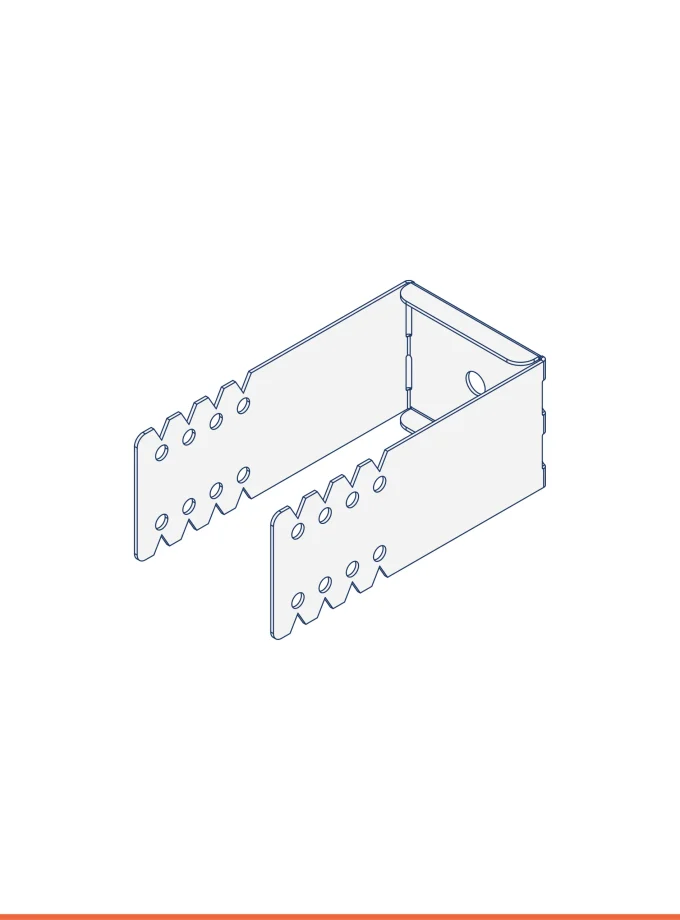 Zinc-magnesium adjustable bracket with through hole Ø 7 (width 48 mm)