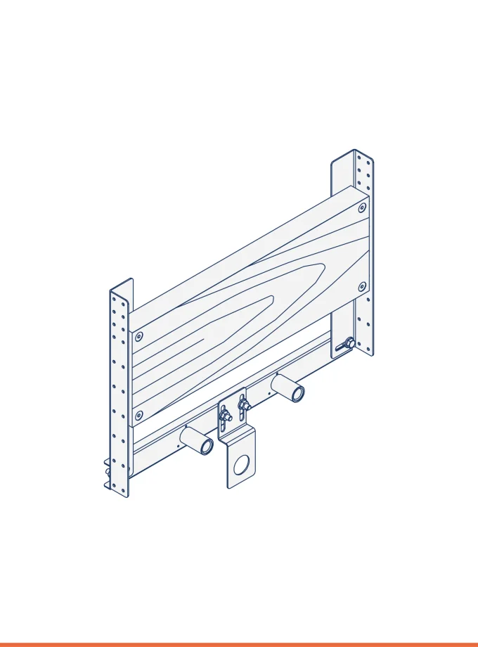 Carrier frame for  wall-hung washbasin (for people with disabilities)