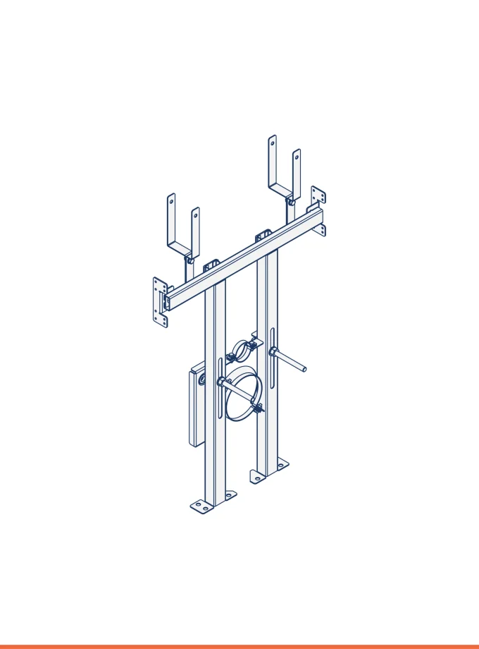 Carrier frame for wall-hung toilet