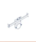 Adjustable floor-mounted wc pipe support frame