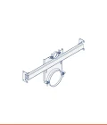 Adjustable floor-mounted wc pipe support frame