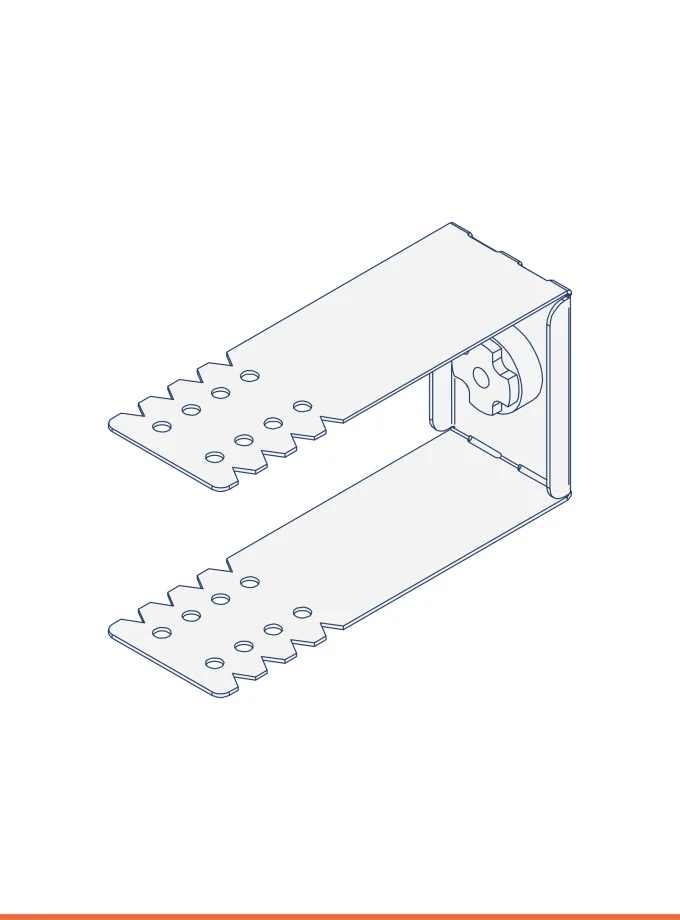 Gummy System adjustable bracket with through hole Ø 7 (Width 48-60, Length 120 mm)