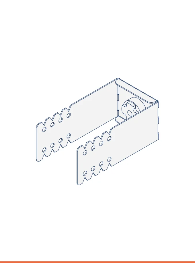 Gummy System adjustable bracket with through hole Ø 7 (Width 48 mm)