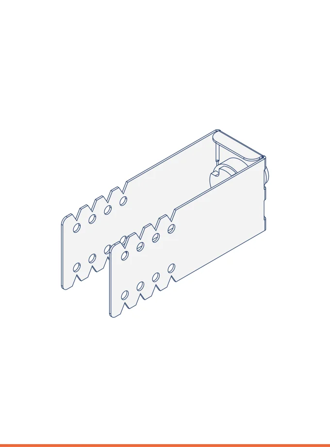 Staffa registrabile foro passante Ø 7 Gummy System (Larghezza 30 mm)