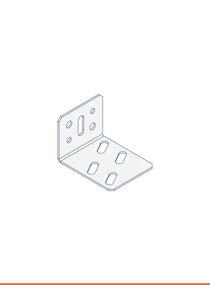 Small L-bracket for C-stud for doors UA