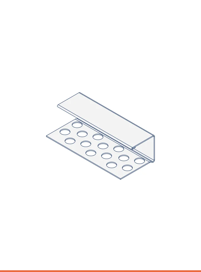 Corner bead (b 23 mm, h 16 mm)