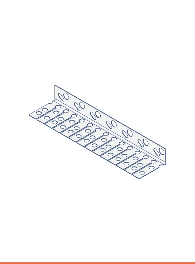90° corner bead for curved surfaces (b 40 mm, h 20 mm)