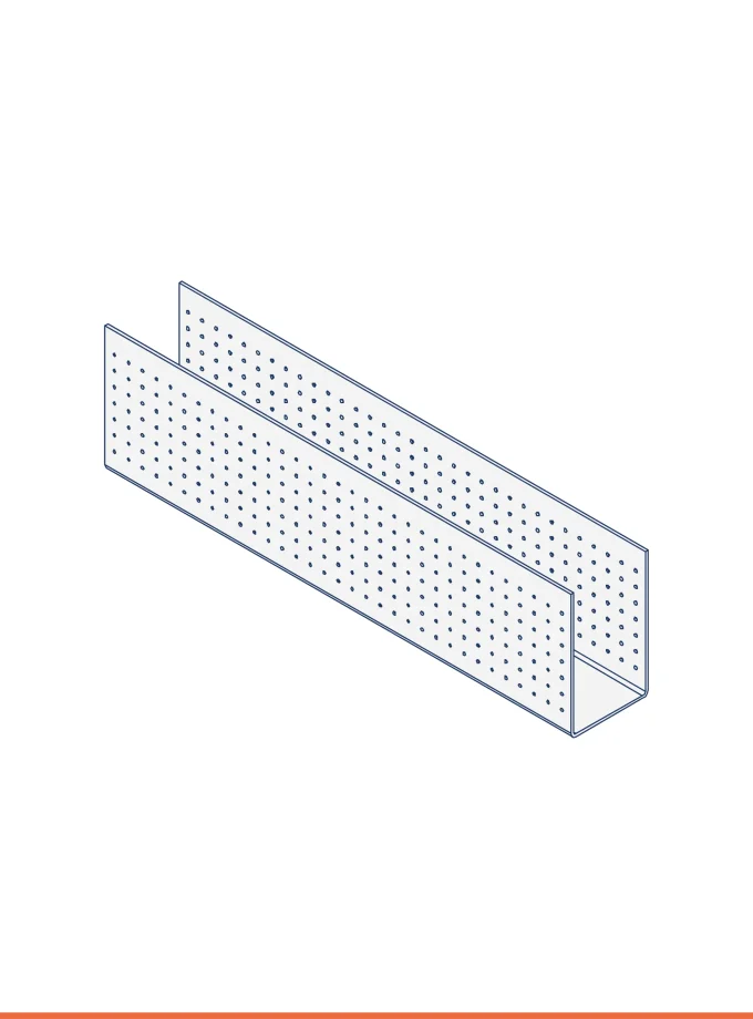 Zinc-magnesium U-track (16 x 27 mm)