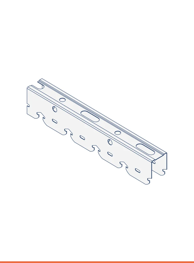 Zinc-magnesium click-on U-track with rounded edge (28 x 40 mm)