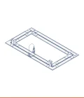 Single-section plasterboard inspection hatch with hydro-plate, removable panel on the long side