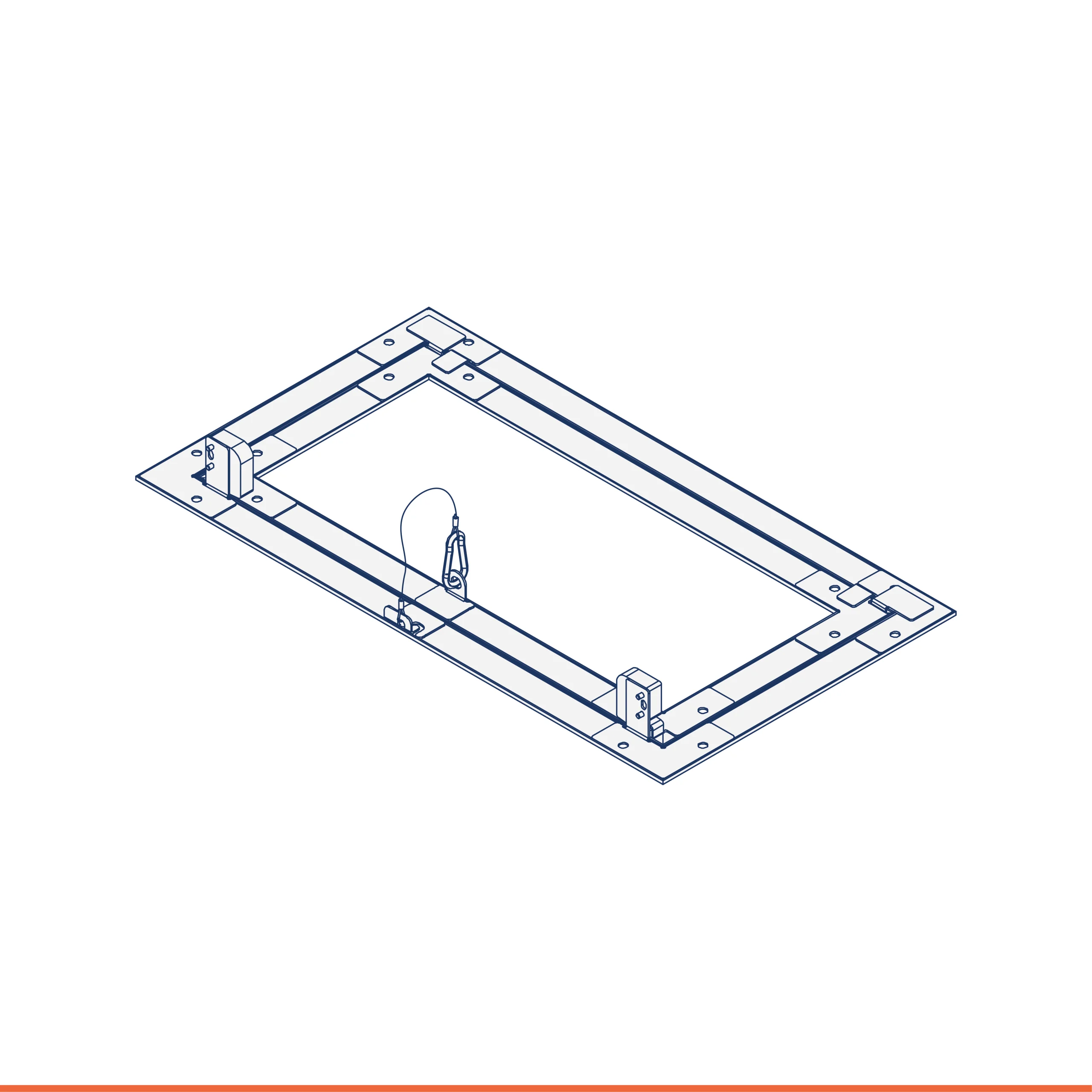 Single-section plasterboard inspection hatch with hydro-plate, removable panel on the long side