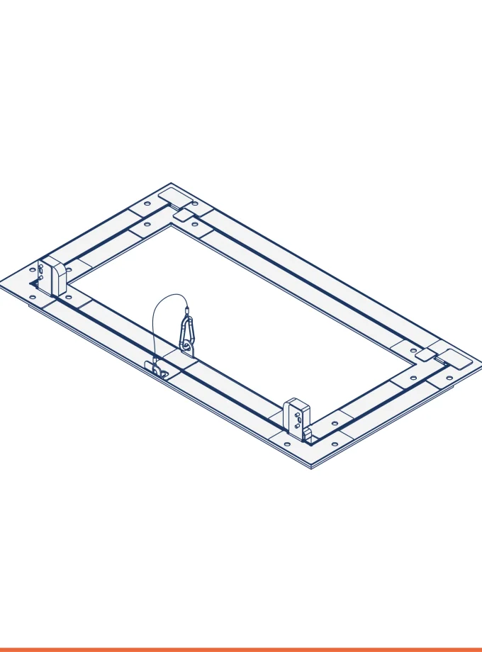 Air stop plasterboard inspection hatch with hydro-plate, tilt opening on the long side