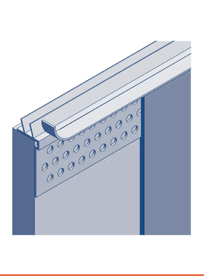Pvc edge bead with flexible gasket