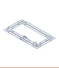 Plasterboard inspection hatch with standard plate, pivot opening on the long side